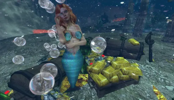 Gwyneth Llewelyn as an underwater mermaid